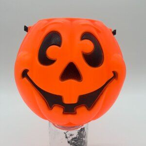 Vintage Grand Venture Halloween Blow Mold Plastic Pail Pumpkin Candy Bucket 1997